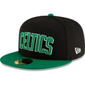 sort-og-gron-fitted-flat-cap-59fifty-statement-fra-boston-celtics-nba-af-new-era