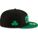sort-og-gron-fitted-flat-cap-59fifty-statement-fra-boston-celtics-nba-af-new-era