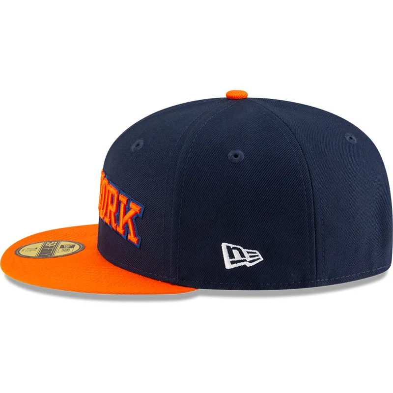 flad-kasket-marinebla-og-orange-fitted-59fifty-statement-fra-new-york-knicks-nba-fra-new-era