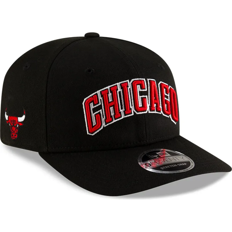 sort-buet-snapback-kasket-9seventy-statement-stretch-snap-fra-chicago-bulls-nba-fra-new-era