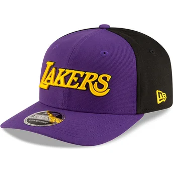 Lilla og sort 9SEVENTY Statement Stretch Snap snapback med buet skygge fra Los Angeles Lakers NBA af New Era