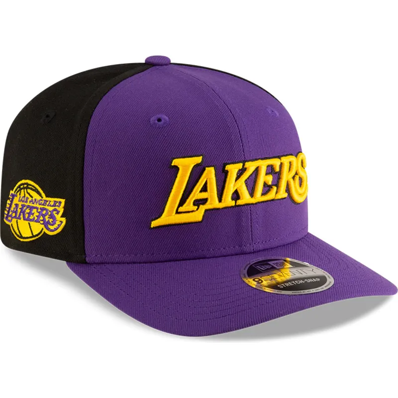 violet-og-sort-buet-kasket-snapback-9seventy-statement-stretch-snap-fra-los-angeles-lakers-nba-fra-new-era