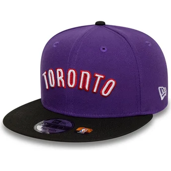 Toronto Raptors NBA New Era 9FIFTY Classic lilla og sort snapback flad kasket