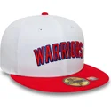hvid-og-rod-fitted-59fifty-classic-flad-kasket-fra-golden-state-warriors-nba-af-new-era