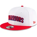 hvid-og-rod-flat-cap-snapback-9fifty-classic-fra-golden-state-warriors-nba-fra-new-era