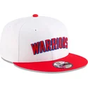 hvid-og-rod-flat-cap-snapback-9fifty-classic-fra-golden-state-warriors-nba-fra-new-era