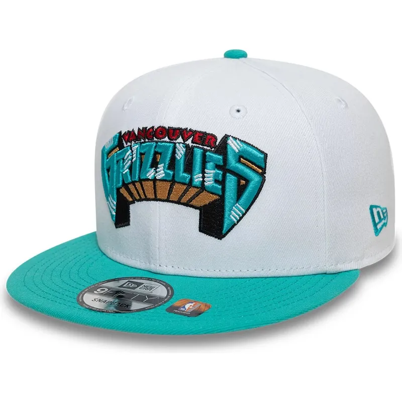 hvid-og-gron-flat-cap-snapback-9fifty-classic-fra-memphis-grizzlies-nba-fra-new-era