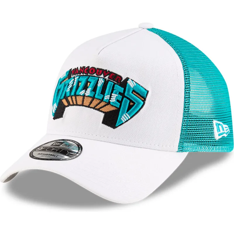 hvid-og-gron-a-frame-classic-trucker-kasket-fra-memphis-grizzlies-nba-fra-new-era