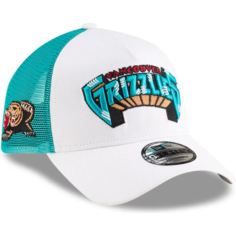 hvid-og-gron-a-frame-classic-trucker-kasket-fra-memphis-grizzlies-nba-fra-new-era