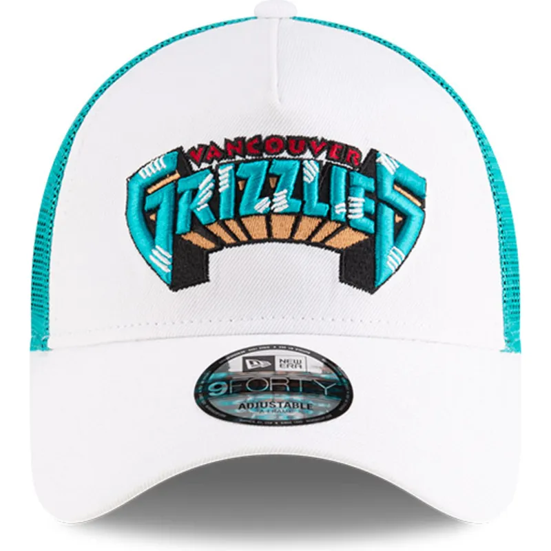 hvid-og-gron-a-frame-classic-trucker-kasket-fra-memphis-grizzlies-nba-fra-new-era