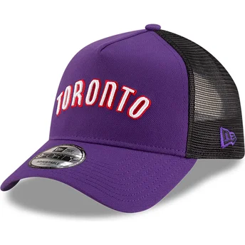 A Frame Classic lilla og sort trucker cap fra Toronto Raptors NBA af New Era
