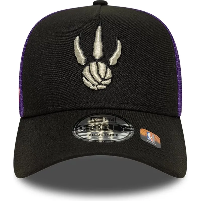 sort-og-lilla-a-frame-classic-trucker-kasket-fra-toronto-raptors-nba-af-new-era