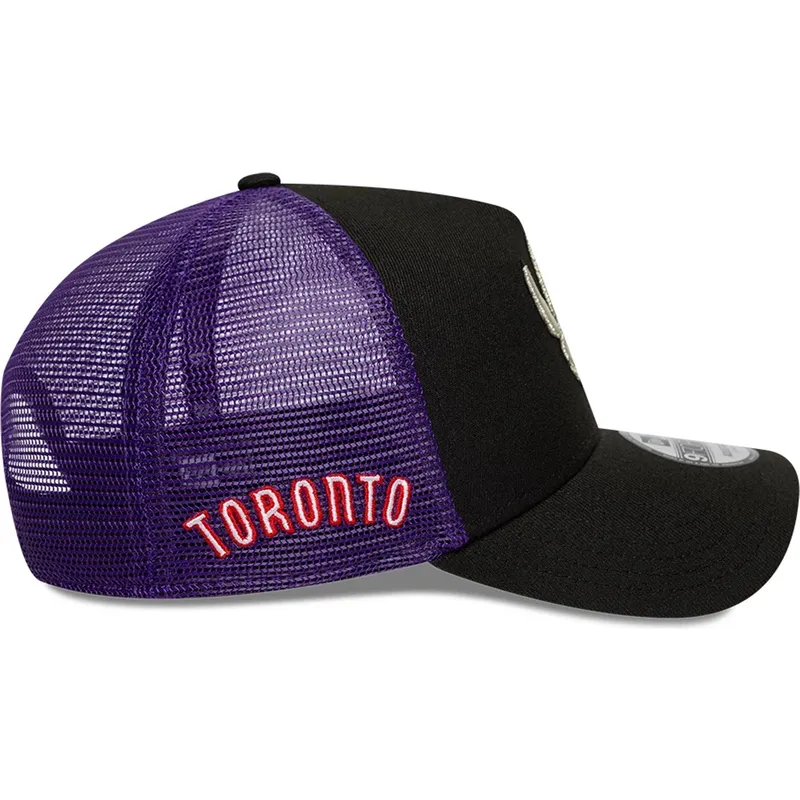 sort-og-lilla-a-frame-classic-trucker-kasket-fra-toronto-raptors-nba-af-new-era