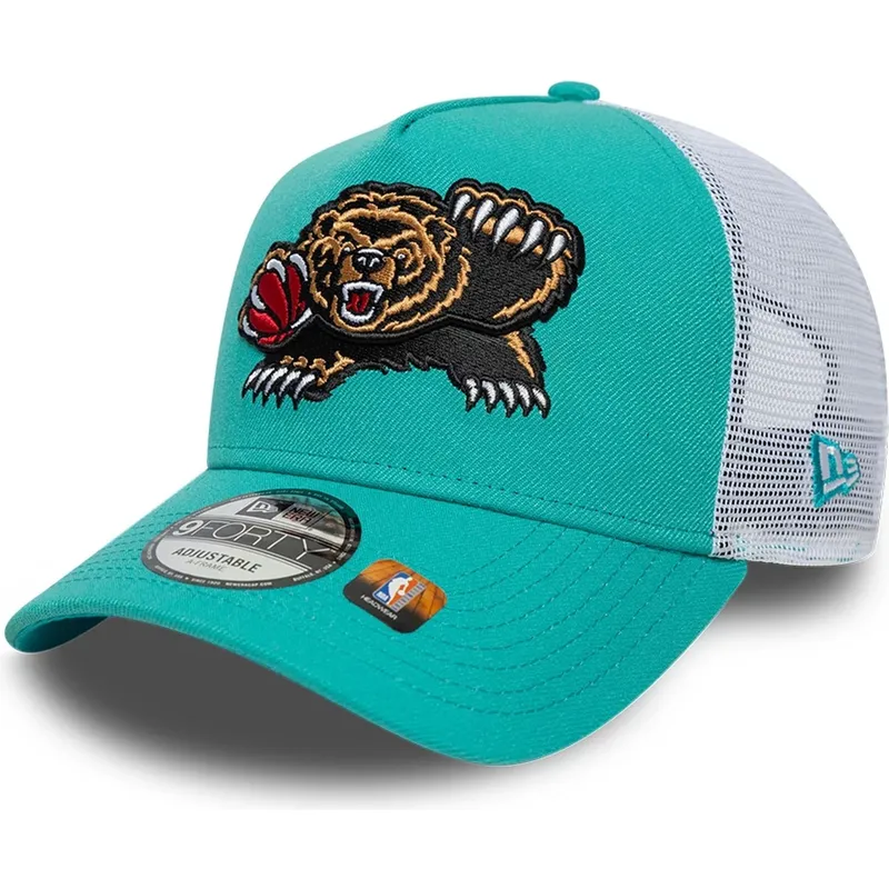 gron-og-hvid-a-frame-classic-trucker-kasket-fra-memphis-grizzlies-nba-fra-new-era
