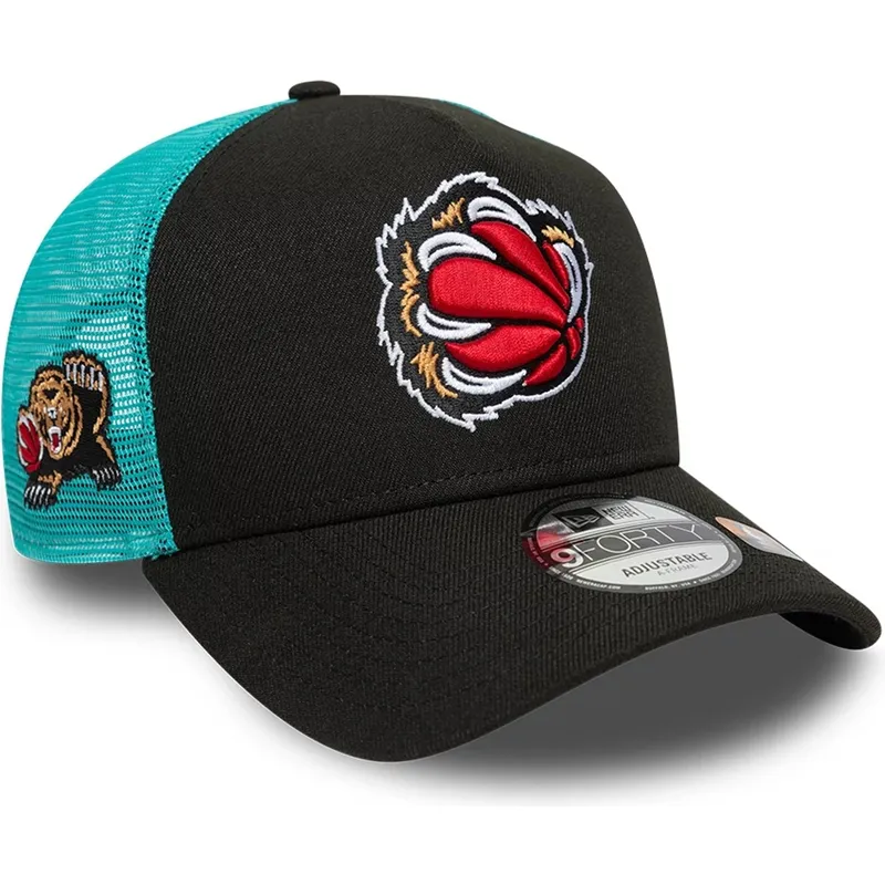 sort-og-gron-a-frame-classic-trucker-kasket-fra-memphis-grizzlies-nba-fra-new-era