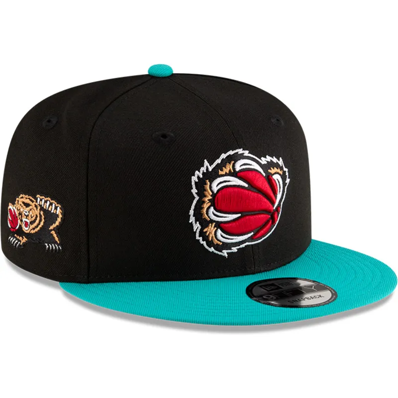 sort-og-gron-flat-cap-snapback-9fifty-classic-fra-memphis-grizzlies-nba-fra-new-era