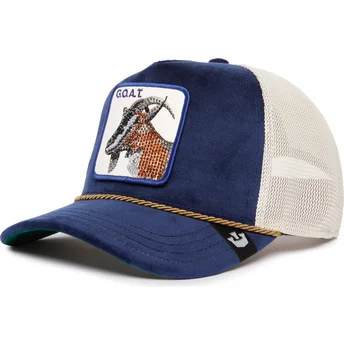 Goorin Bros. Sapphire Goat The Farm Jewel Tones blå og hvid trucker kasket med ged