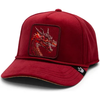 Rød krum snapback kasket med drage, Dragon Royalty The...