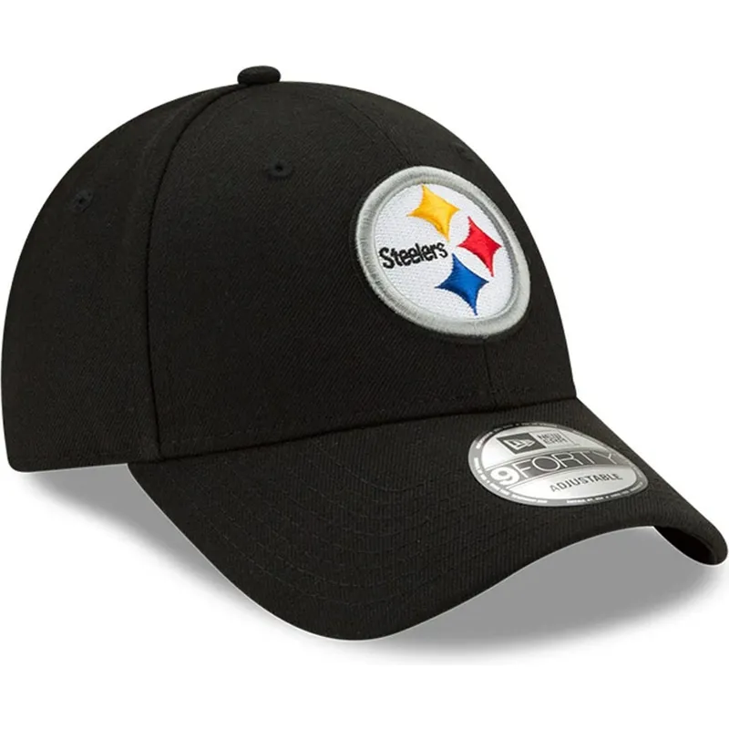 sort-justerbar-kurvet-kasket-9forty-the-league-fra-pittsburgh-steelers-nfl-fra-new-era