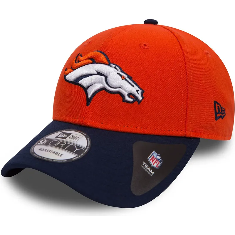 justerbar-orange-og-marinebla-buet-kasket-9forty-the-league-fra-denver-broncos-nfl-fra-new-era