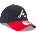 justerbar-marinebla-og-rod-kurvet-kasket-9forty-the-league-fra-atlanta-braves-mlb-fra-new-era