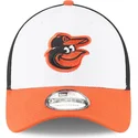 hvid-sort-og-orange-justerbar-kurvet-kasket-9forty-the-league-fra-baltimore-orioles-mlb-fra-new-era