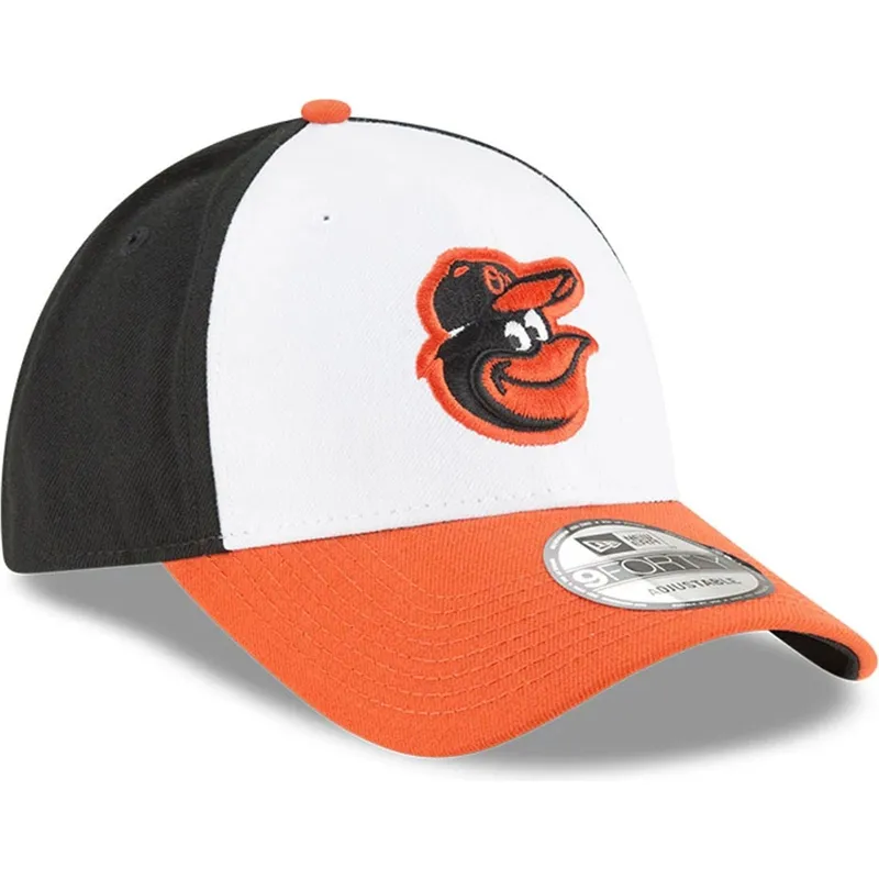hvid-sort-og-orange-justerbar-kurvet-kasket-9forty-the-league-fra-baltimore-orioles-mlb-fra-new-era