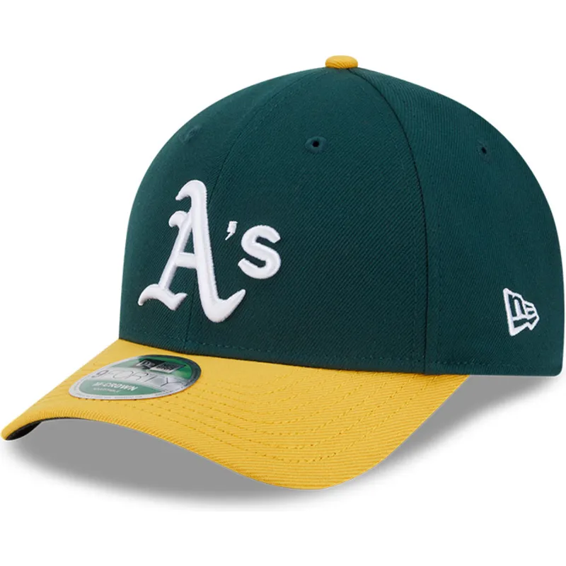 gron-og-gul-buet-kasket-snapback-9forty-m-crown-player-replica-fra-oakland-athletics-mlb-fra-new-era