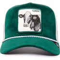 trucker-kasket-gron-og-hvid-ko-cash-emerald-cow-the-farm-jewel-tones-fra-goorin-bros