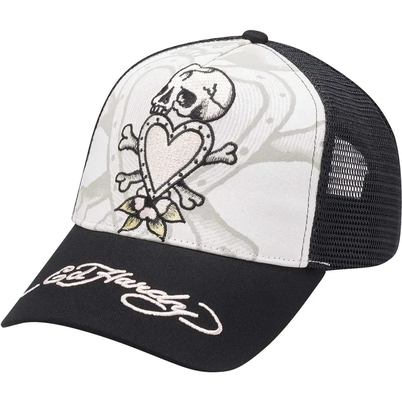 trucker-kasket-sort-og-hvid-death-before-fra-ed-hardy