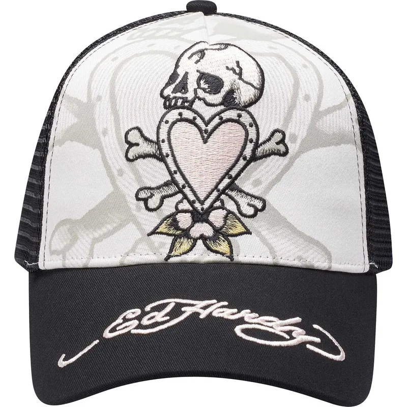 trucker-kasket-sort-og-hvid-death-before-fra-ed-hardy