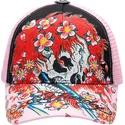 ed-hardy-beautiful-ghost-sort-og-lyserod-trucker-kasket