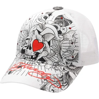 Hvid Gorra trucker kasket Death Or Glory fra Ed Hardy