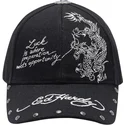 sort-justerbar-kasket-med-buet-skygge-lucky-dragon-fra-ed-hardy