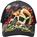 justerbar-sort-buet-kasket-skull-chopper-fra-ed-hardy