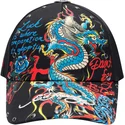sort-justerbar-kasket-med-buet-skygge-blue-dragon-fra-ed-hardy