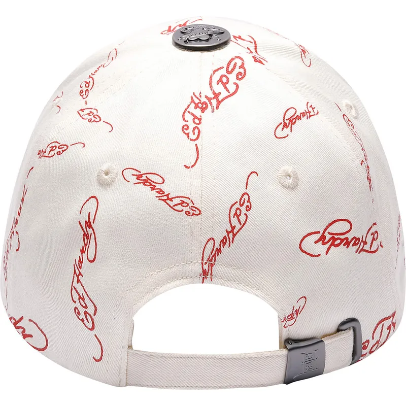 buet-beige-justerbar-kasket-tiger-flames-fra-ed-hardy