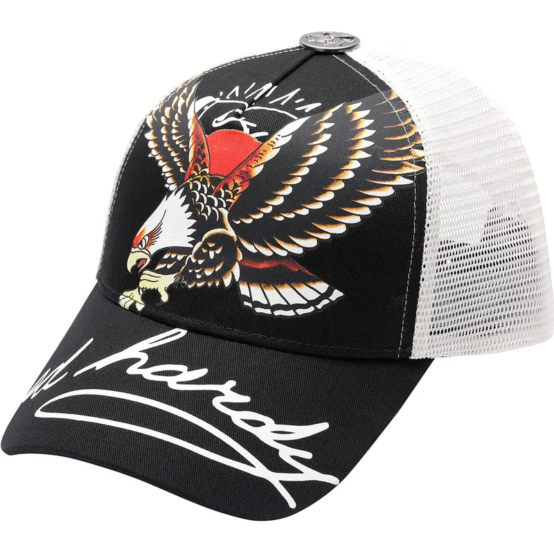 trucker-kasket-sort-og-hvid-soaring-eagle-fra-ed-hardy