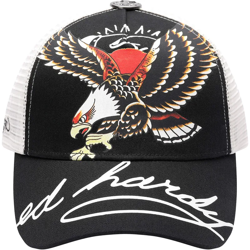 trucker-kasket-sort-og-hvid-soaring-eagle-fra-ed-hardy