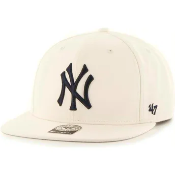 47 Brand Flat Brim MLB New York Yankees Glat Hvid Snapback Kasket