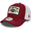 rod-og-hvid-trucker-kasket-9forty-a-frame-vintage-pine-aged-lager-fra-new-era