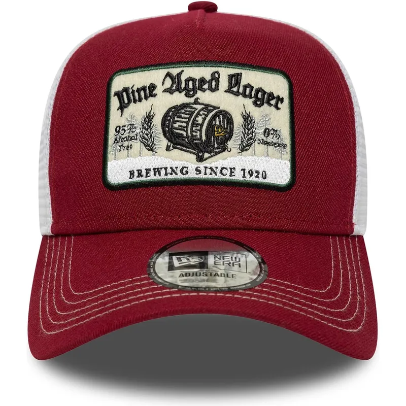 rod-og-hvid-trucker-kasket-9forty-a-frame-vintage-pine-aged-lager-fra-new-era