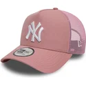 lyserod-trucker-kasket-9forty-a-frame-league-essential-fra-new-york-yankees-mlb-fra-new-era