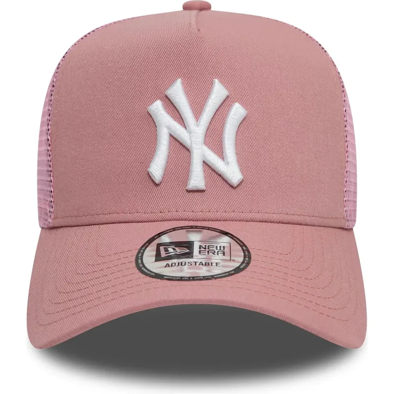 lyserod-trucker-kasket-9forty-a-frame-league-essential-fra-new-york-yankees-mlb-fra-new-era