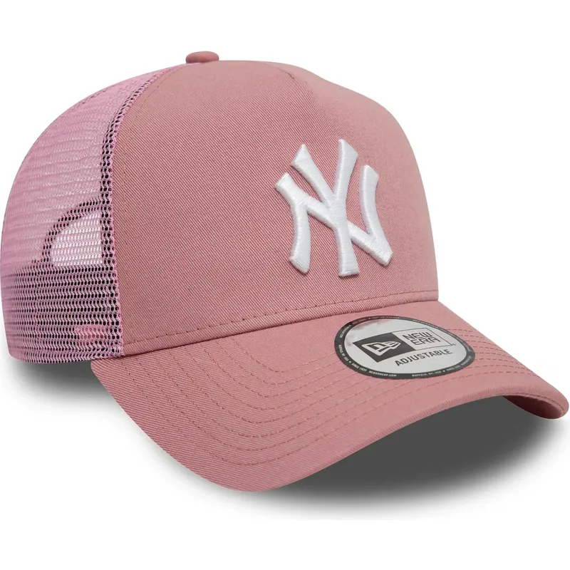 lyserod-trucker-kasket-9forty-a-frame-league-essential-fra-new-york-yankees-mlb-fra-new-era