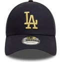 los-angeles-dodgers-mlb-new-era-9forty-metallic-justerbar-marinebla-kasket-med-guldlogo