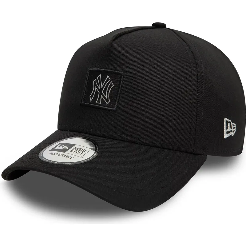 sort-buet-snapback-kasket-9forty-a-frame-metallic-patch-fra-new-york-yankees-mlb-fra-new-era