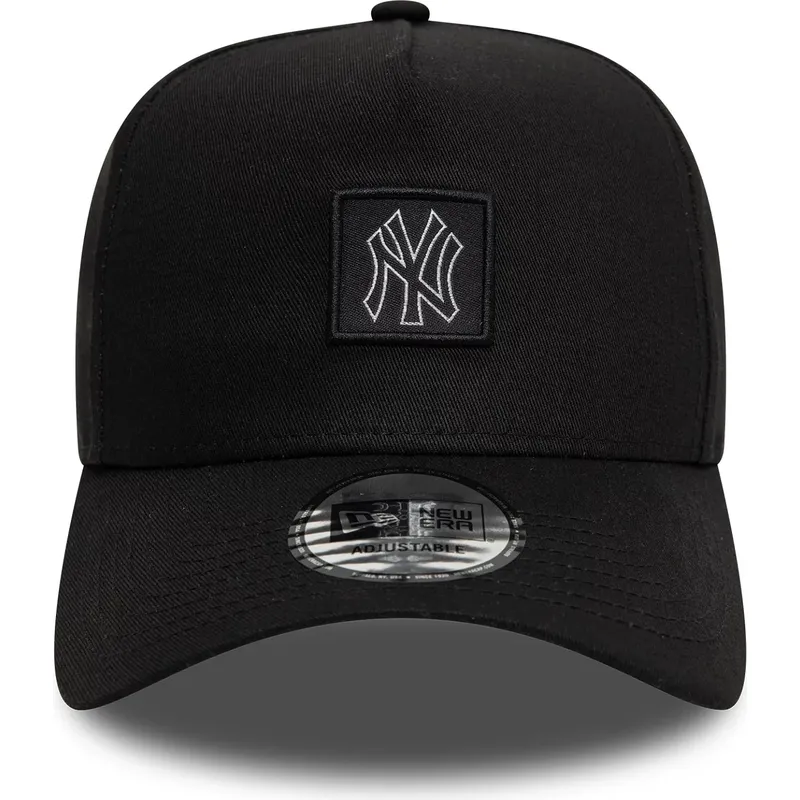 sort-buet-snapback-kasket-9forty-a-frame-metallic-patch-fra-new-york-yankees-mlb-fra-new-era