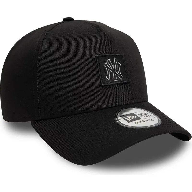 sort-buet-snapback-kasket-9forty-a-frame-metallic-patch-fra-new-york-yankees-mlb-fra-new-era