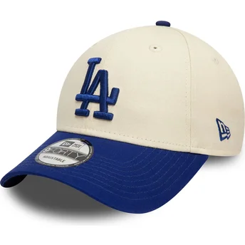 Beige og blå justerbar 9FORTY Colour Block kasket fra Los Angeles Dodgers MLB af New Era